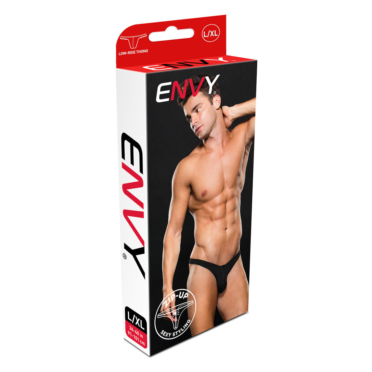 Tanga Envy Lowrise Zip Negru S/M, 4, roseregalo.com