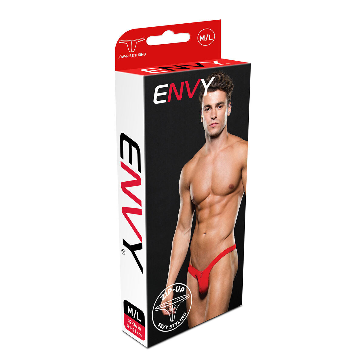 Tanga Lowrise Envy Zip Roșu L/XL, 4, roseregalo.com