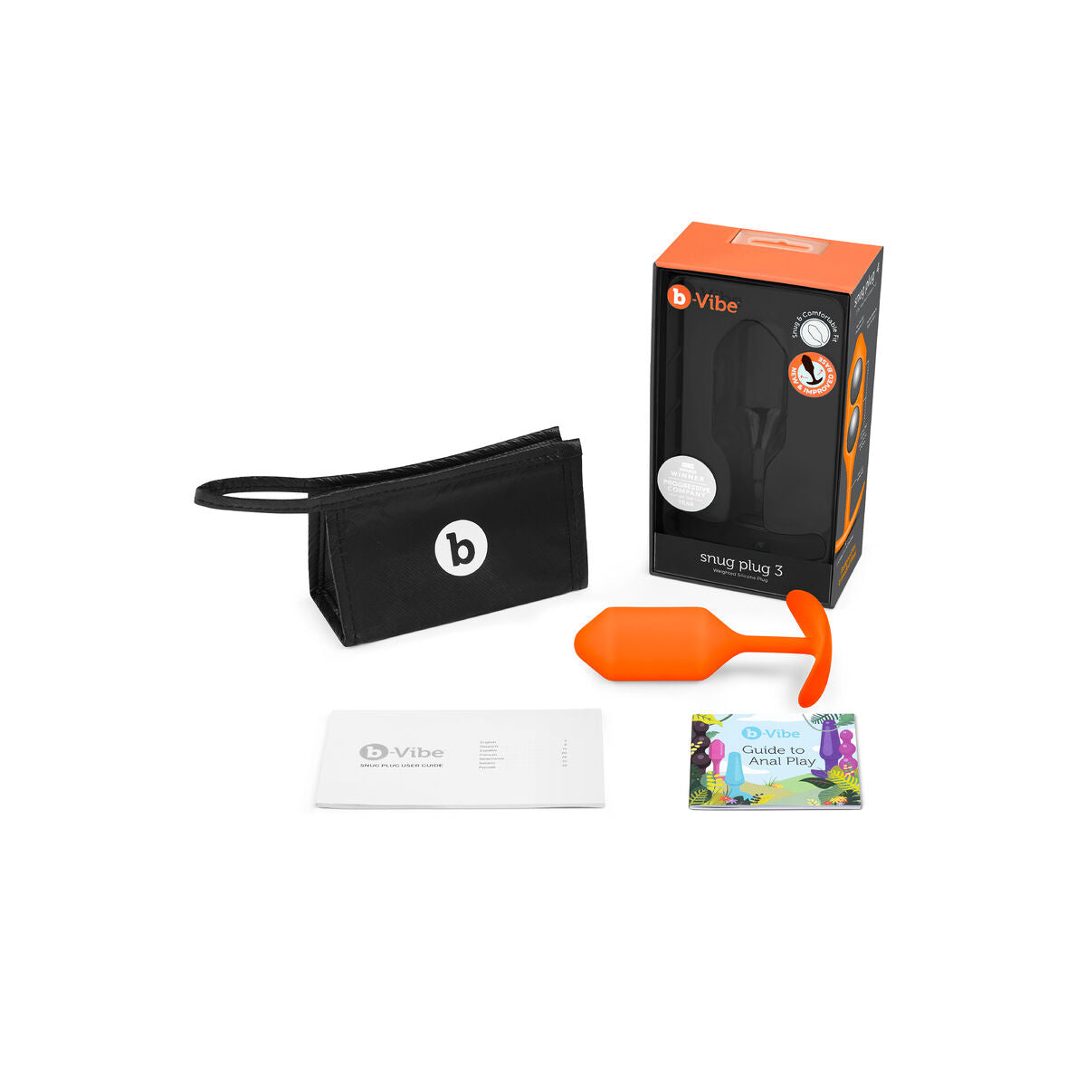 Plug Anal B-Vibe 3 Portocaliu, 8, roseregalo.com