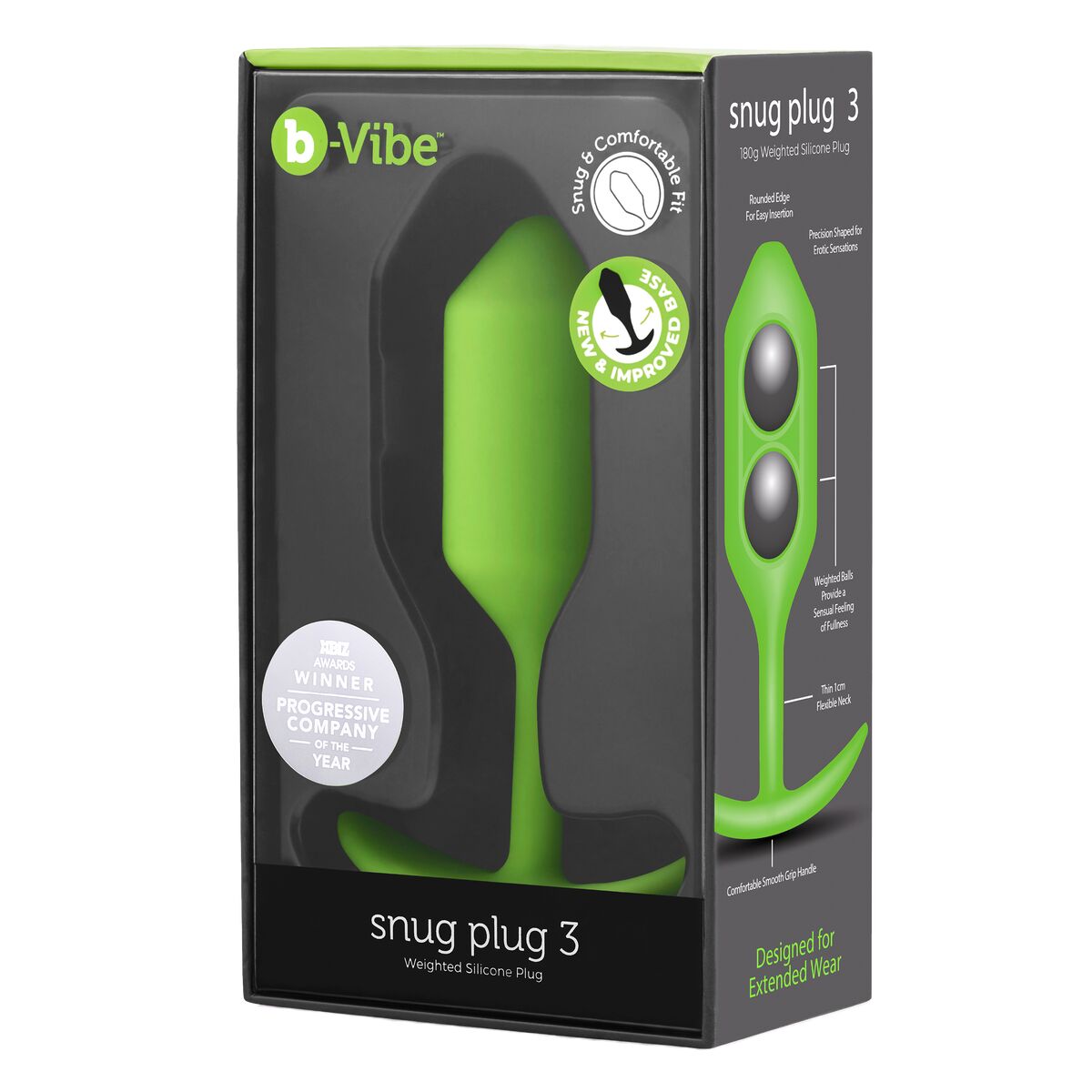 Plug Anal B-Vibe 3 Verde Lămâie verde, 1, roseregalo.com
