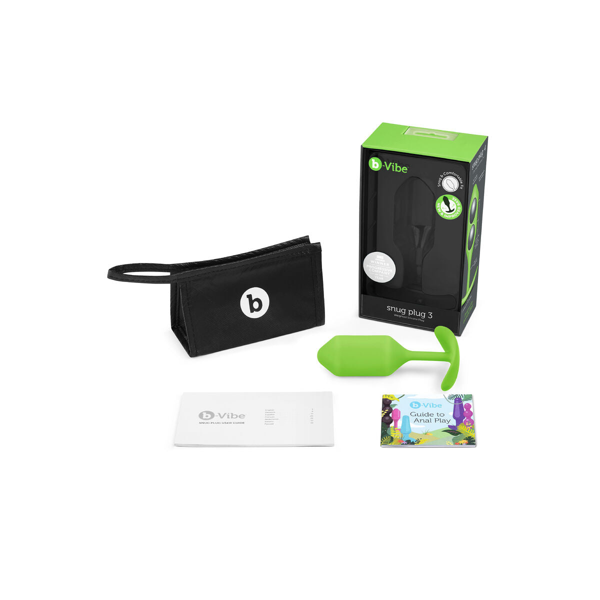 Plug Anal B-Vibe 3 Verde Lămâie verde, 8, roseregalo.com