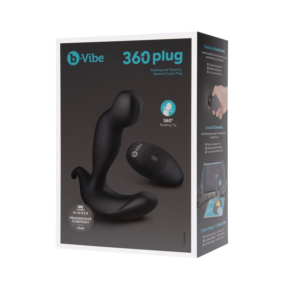 Plug Anal B-Vibe 360 Negru, 10, roseregalo.com