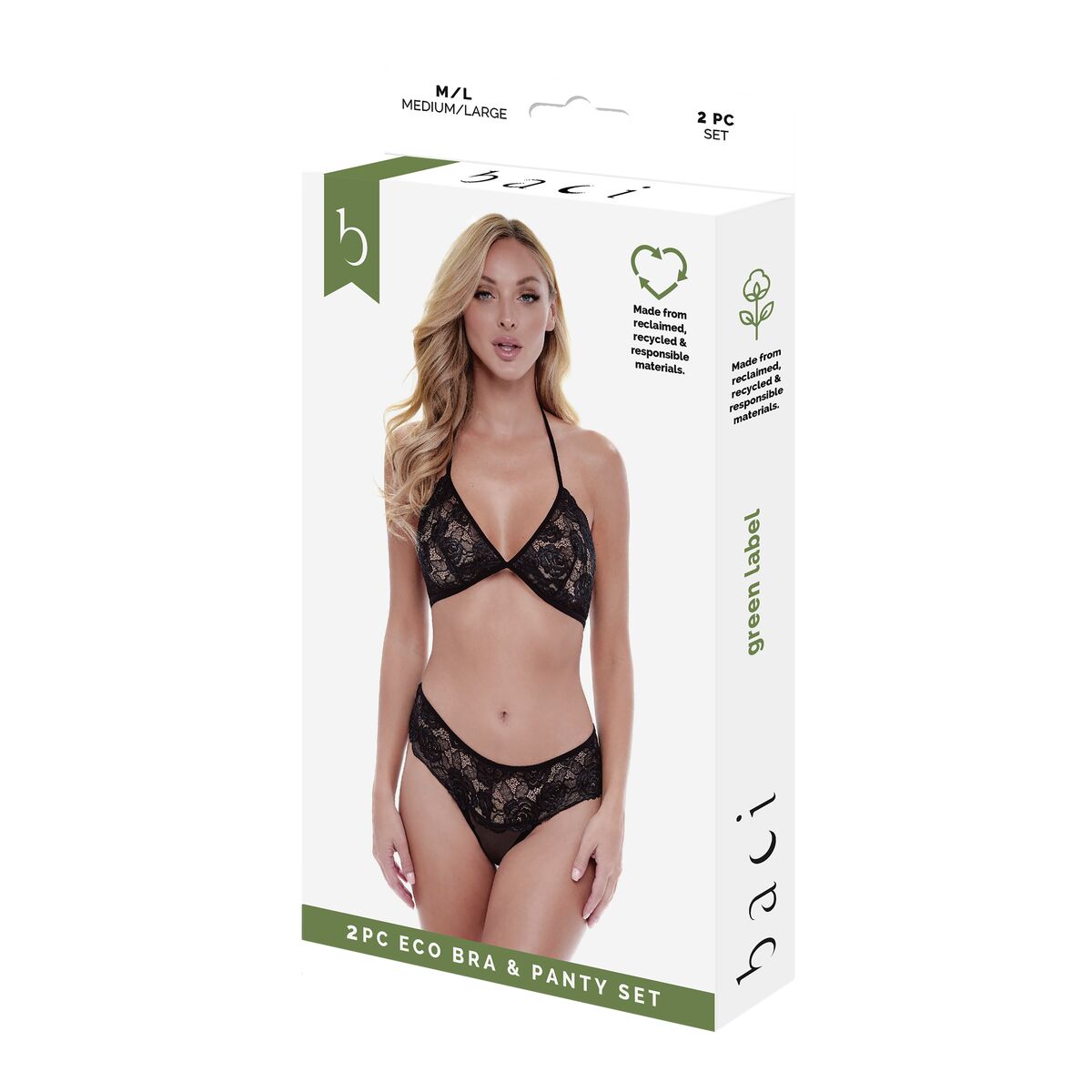 Compleu de lenjerie Baci Lingerie Bra &amp; Panty Negru (M/L), 1, roseregalo.com