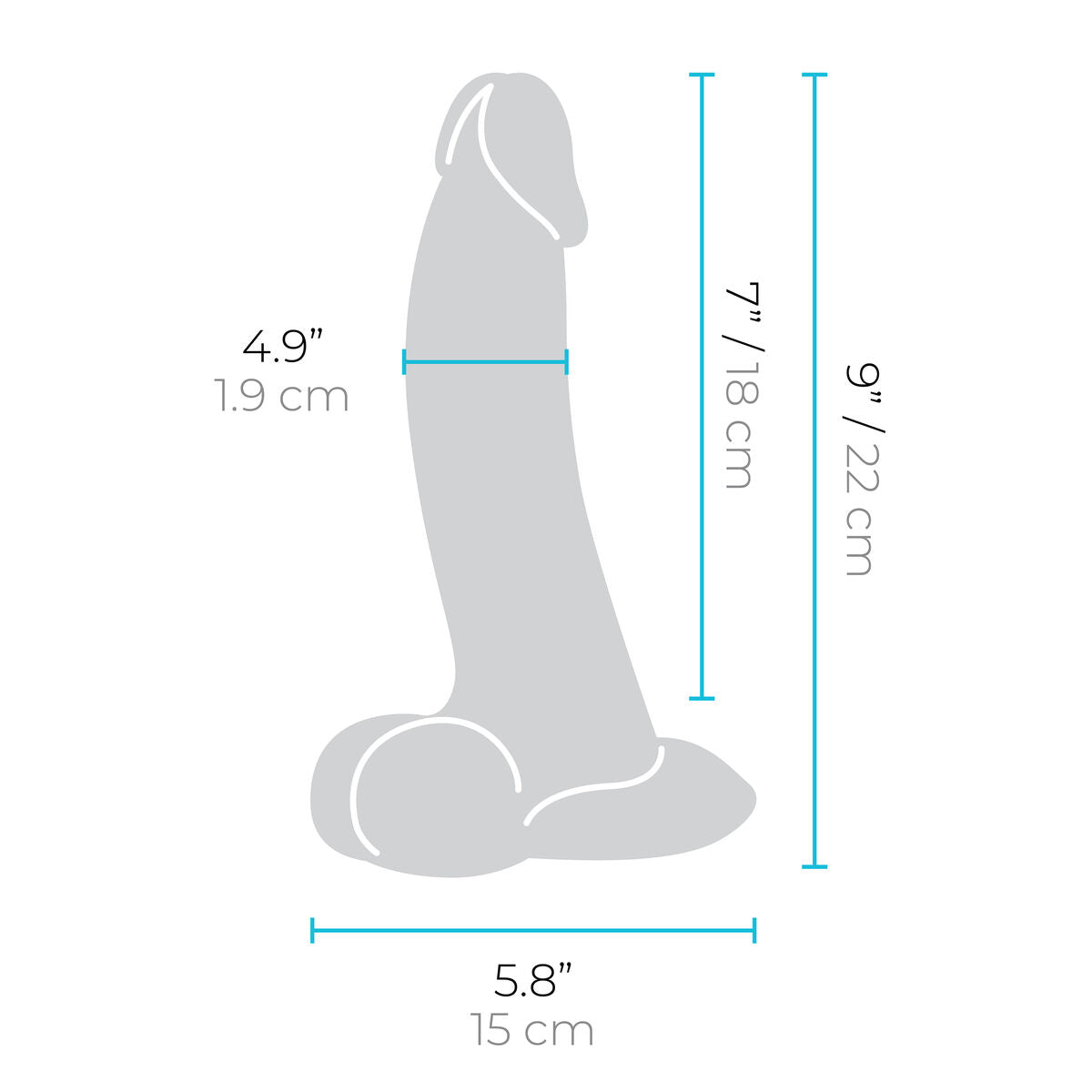 Dildo realist B-Vibe Silicon Ø 4,9 cm (18 cm), 10, roseregalo.com