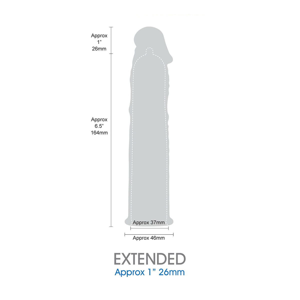 Protecţie pentru penis NMC Length extender Albastru Ø 4,6 cm, 2, roseregalo.com
