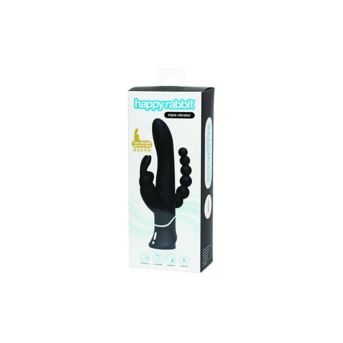 Vibrator iepure Happy Rabbit 01253 Negru, 6, roseregalo.com