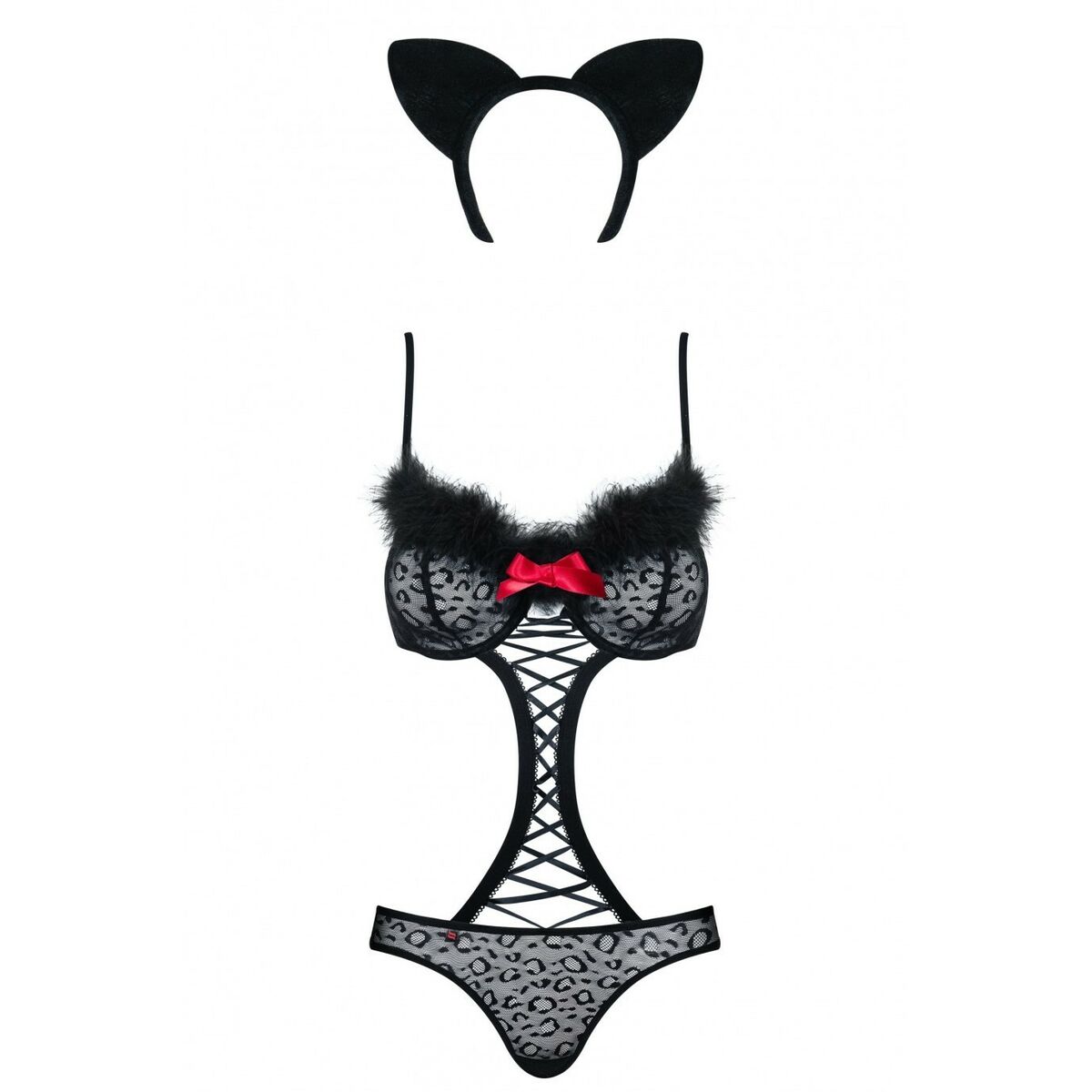 Costum Erotic Obsessive Gepardina S/M Negru S/M, 4, roseregalo.com