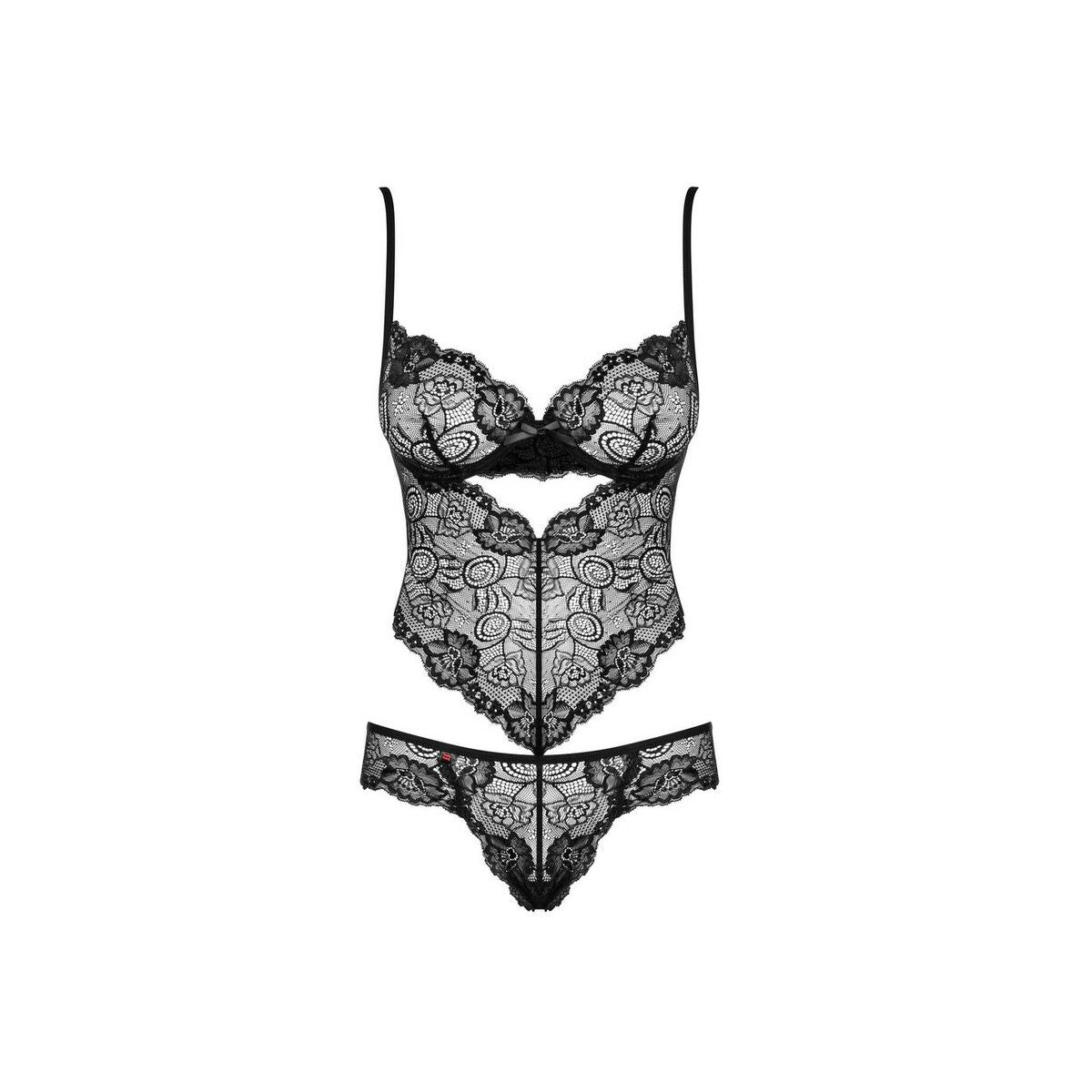 Body din Dantelă Alluria Obsessive 12844 Negru L/XL, 2, roseregalo.com