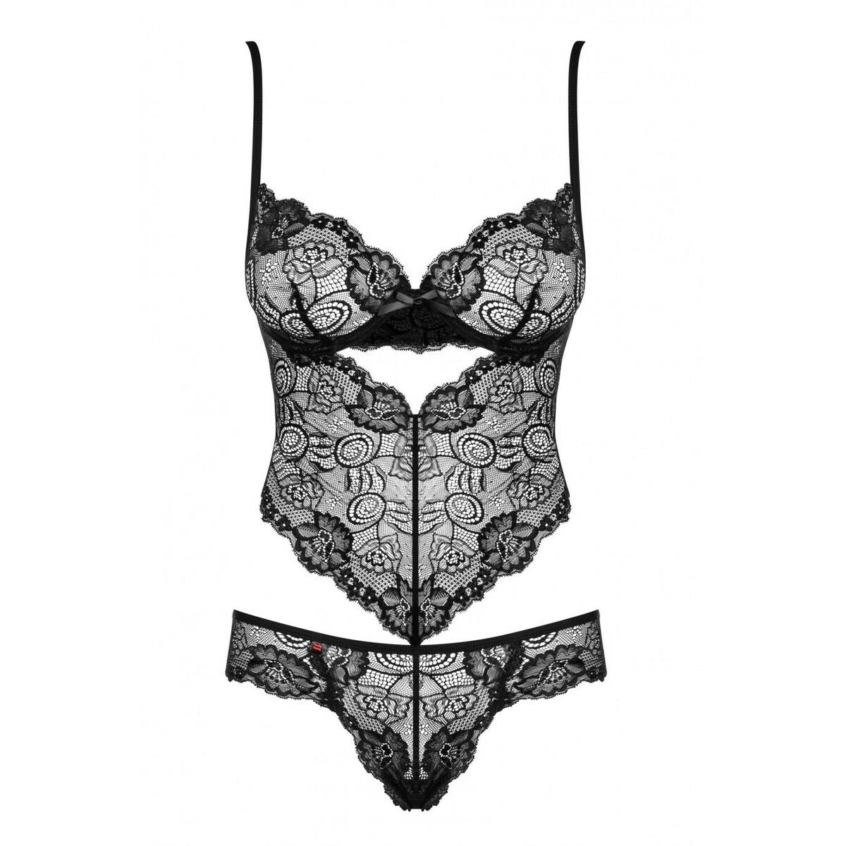 Body din Dantelă Alluria Obsessive 12844 Negru L/XL, 3, roseregalo.com