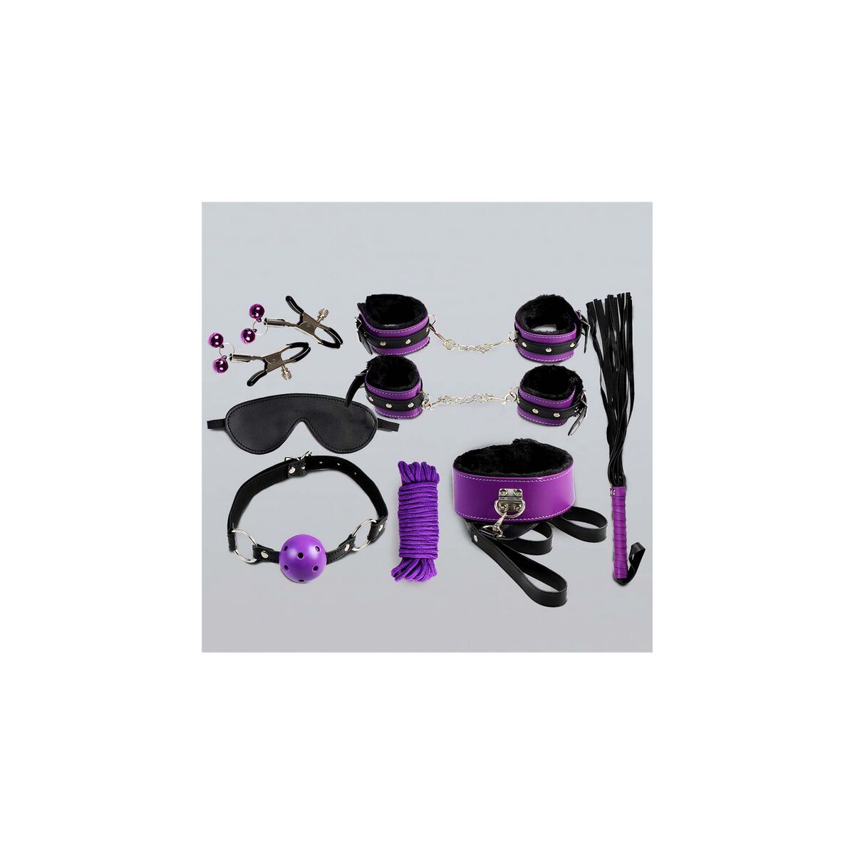 Cătușe Secret Play Negru Mov, 2, roseregalo.com