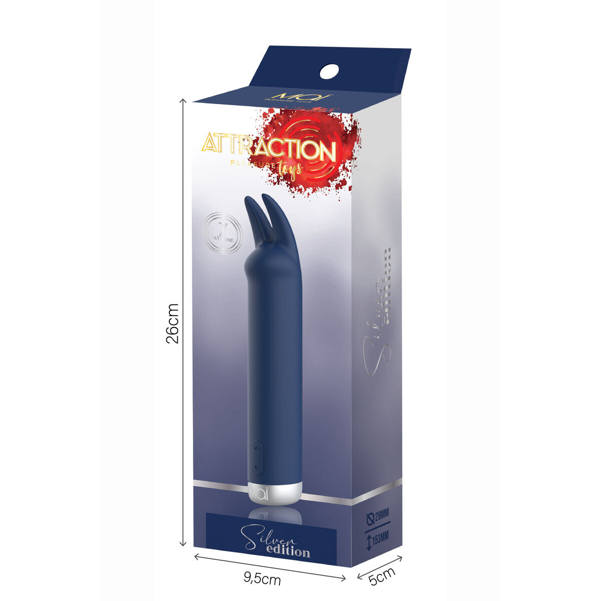 Stimulator clitoris Attraction Mai Pleasure Toys Albastru, 7, roseregalo.com