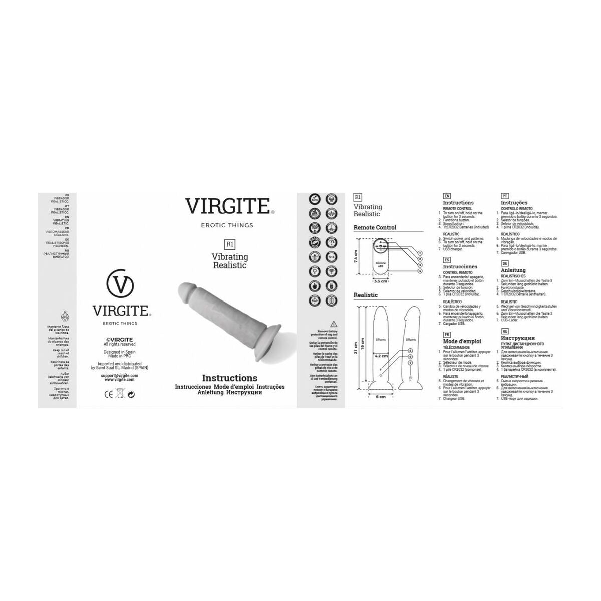 Vibrator realist Virgite 19 cm, 7, roseregalo.com