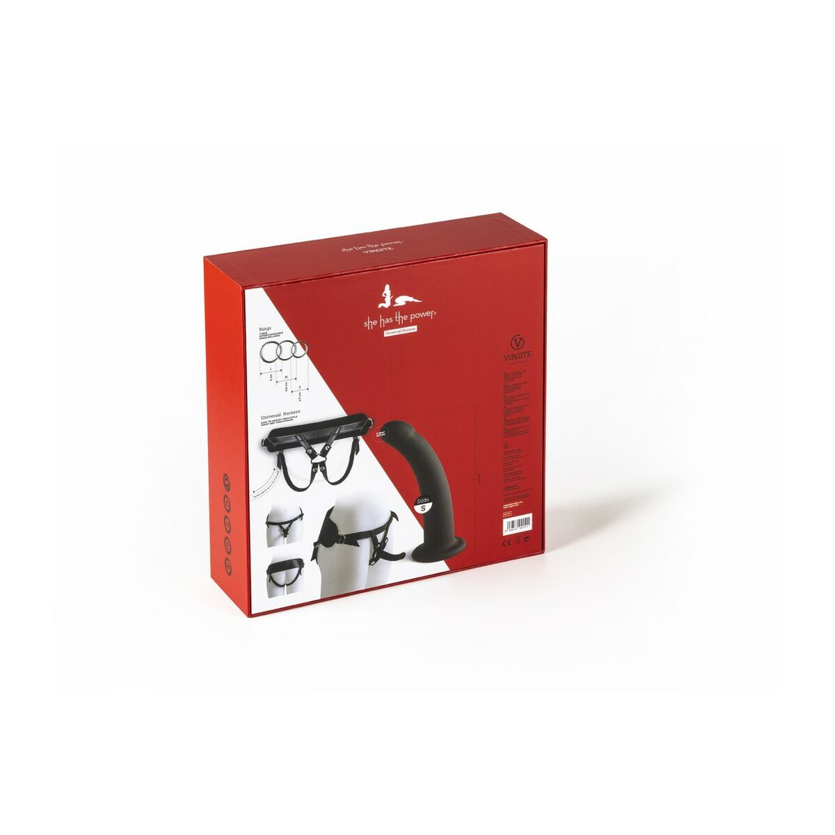 Dildo cu ham Virgite Negru S, 9, roseregalo.com