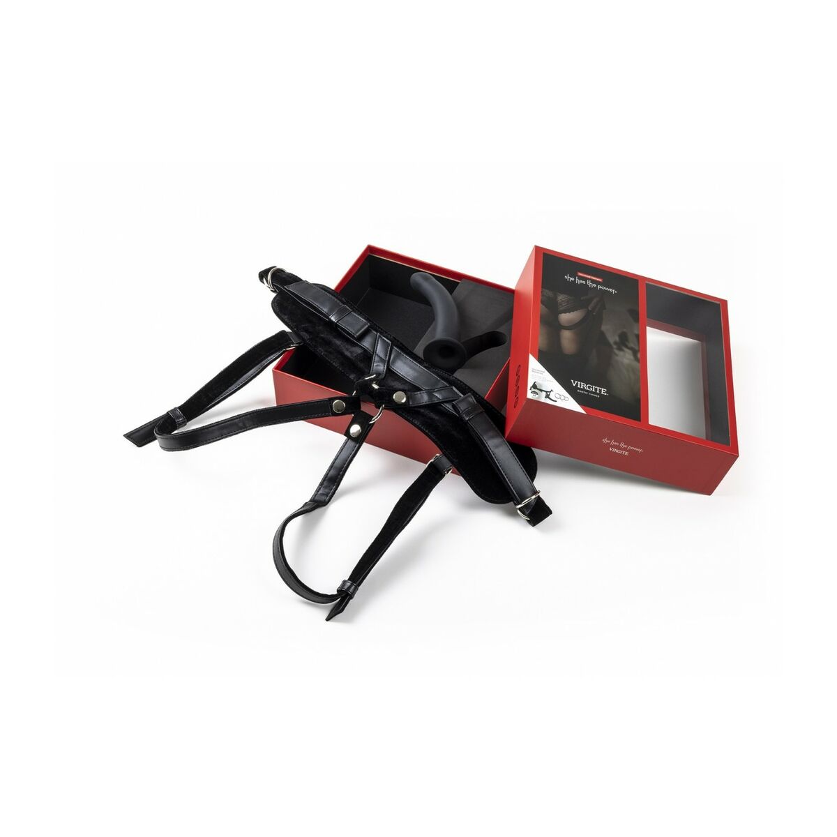 Dildo cu ham Virgite Negru M, 7, roseregalo.com