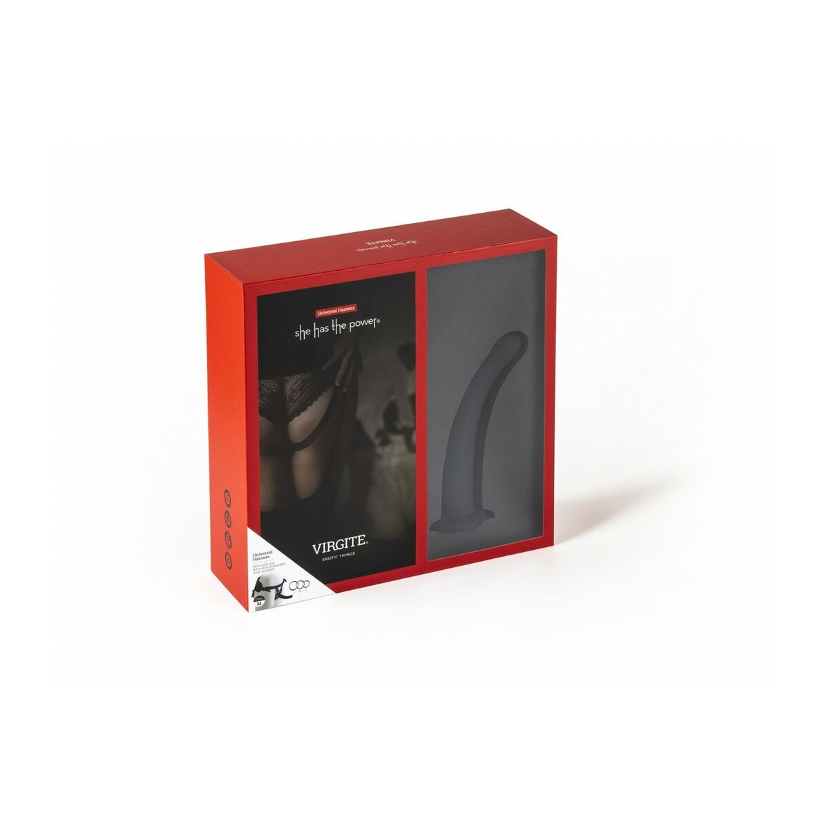 Dildo cu ham Virgite Negru M, 8, roseregalo.com