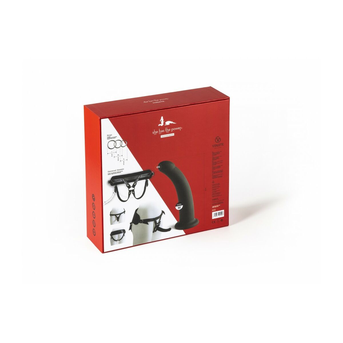 Dildo cu ham Virgite Negru M, 9, roseregalo.com