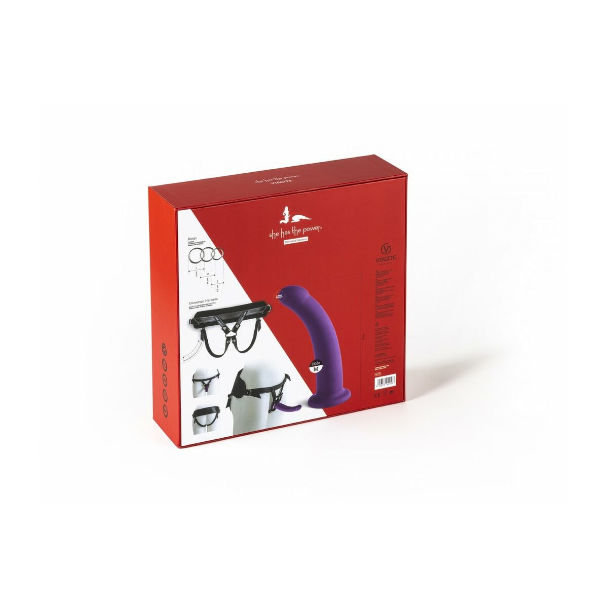 Dildo cu ham Virgite Mov M, 8, roseregalo.com