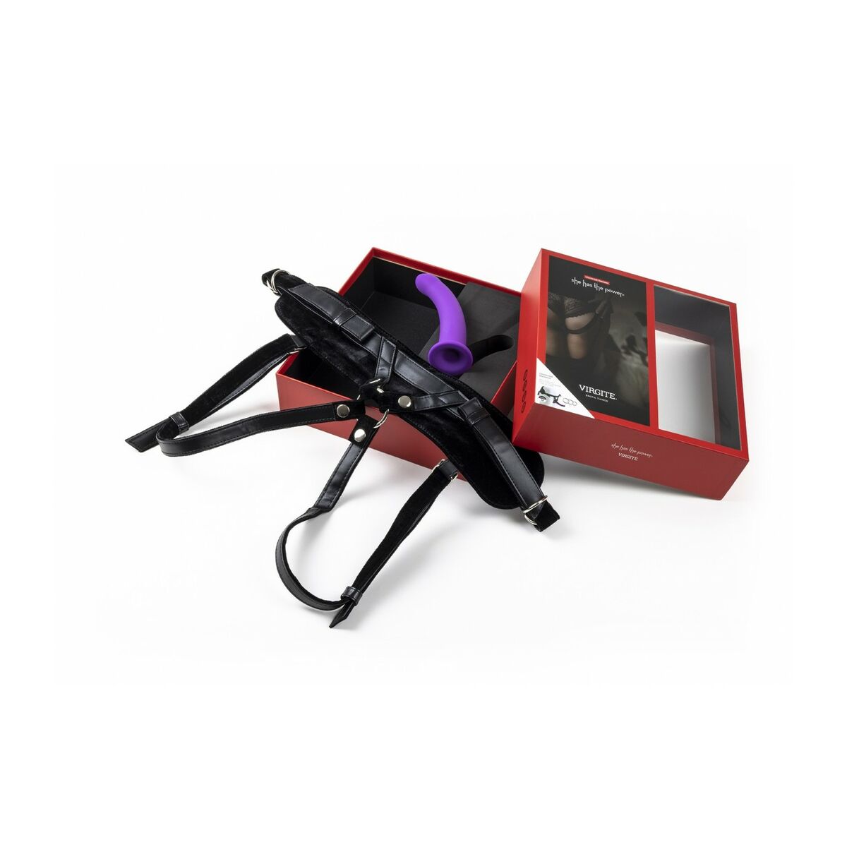 Dildo cu ham Virgite Mov M, 9, roseregalo.com