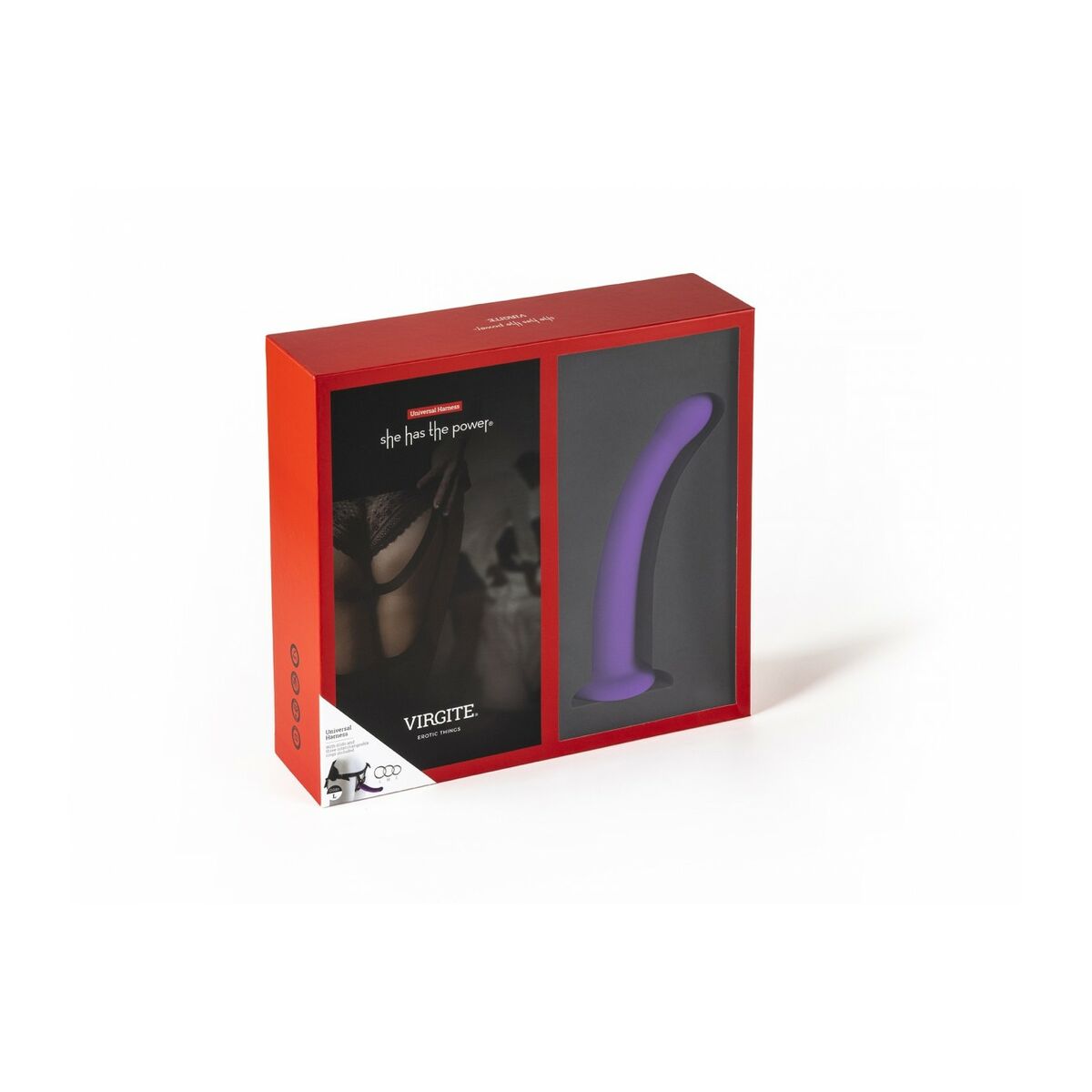 Dildo cu ham Virgite Mov L, 8, roseregalo.com