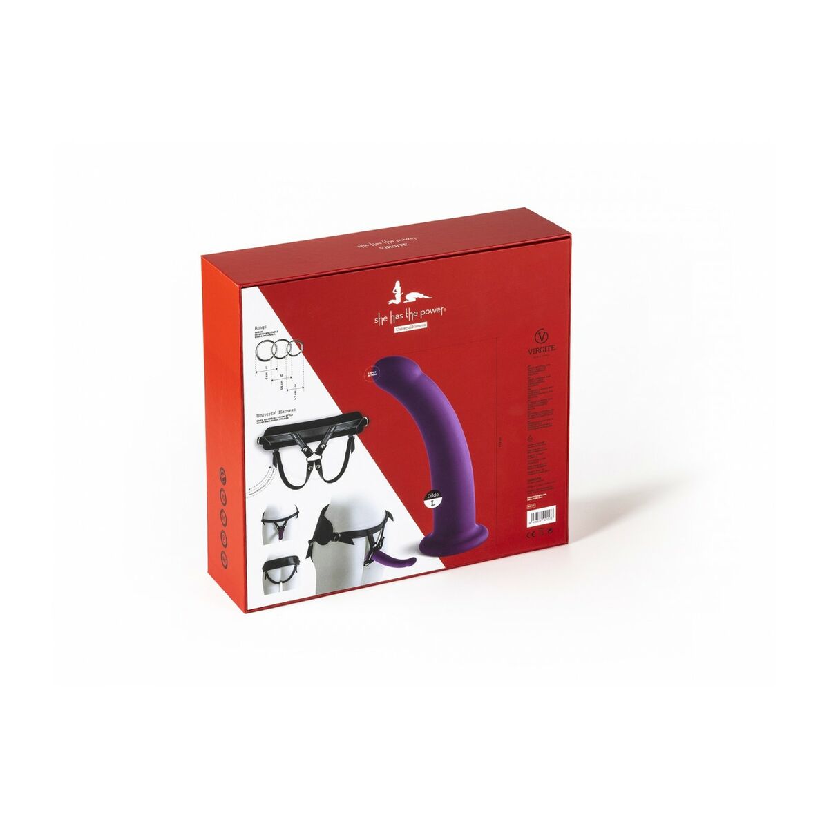 Dildo cu ham Virgite Mov L, 9, roseregalo.com