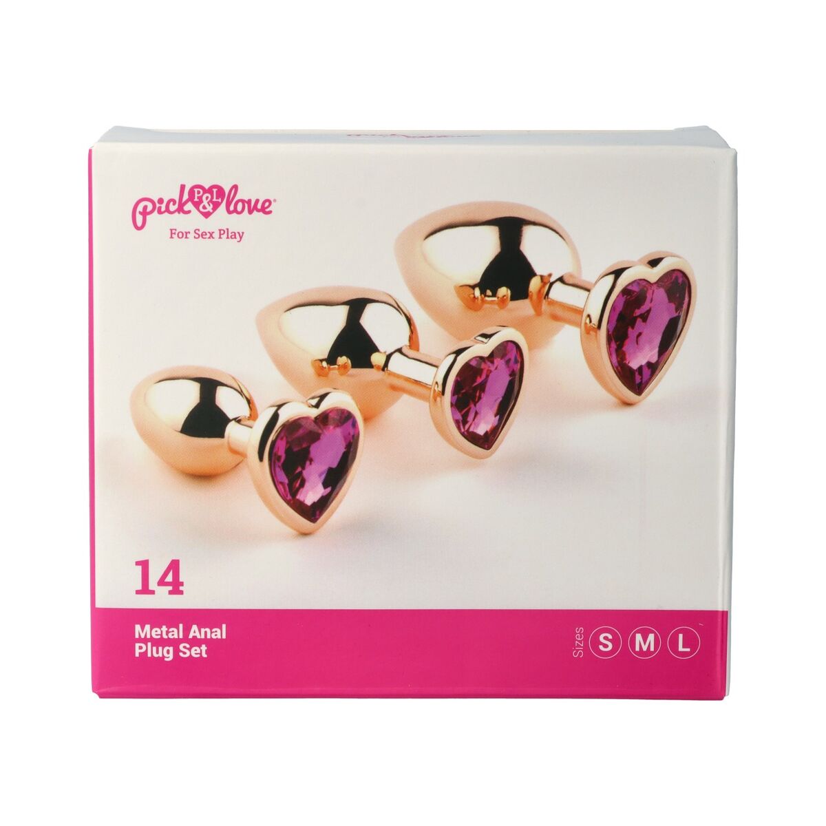Plug Anal Pick&amp;Love Nº 14 Auriu* 3 Piese (8,3 cm) (9,5 cm) (7,6 cm), 3, roseregalo.com