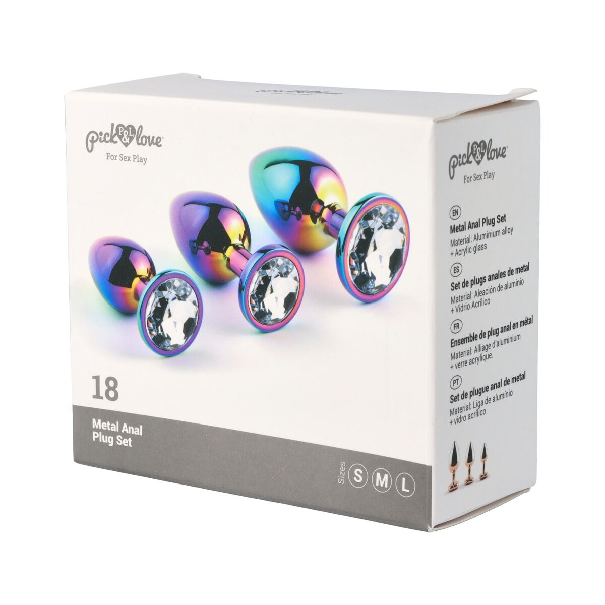 Plug Anal Pick&amp;Love Nº 18 Multicolor 3 Piese (8,3 cm) (9,5 cm) (7,6 cm), 10, roseregalo.com