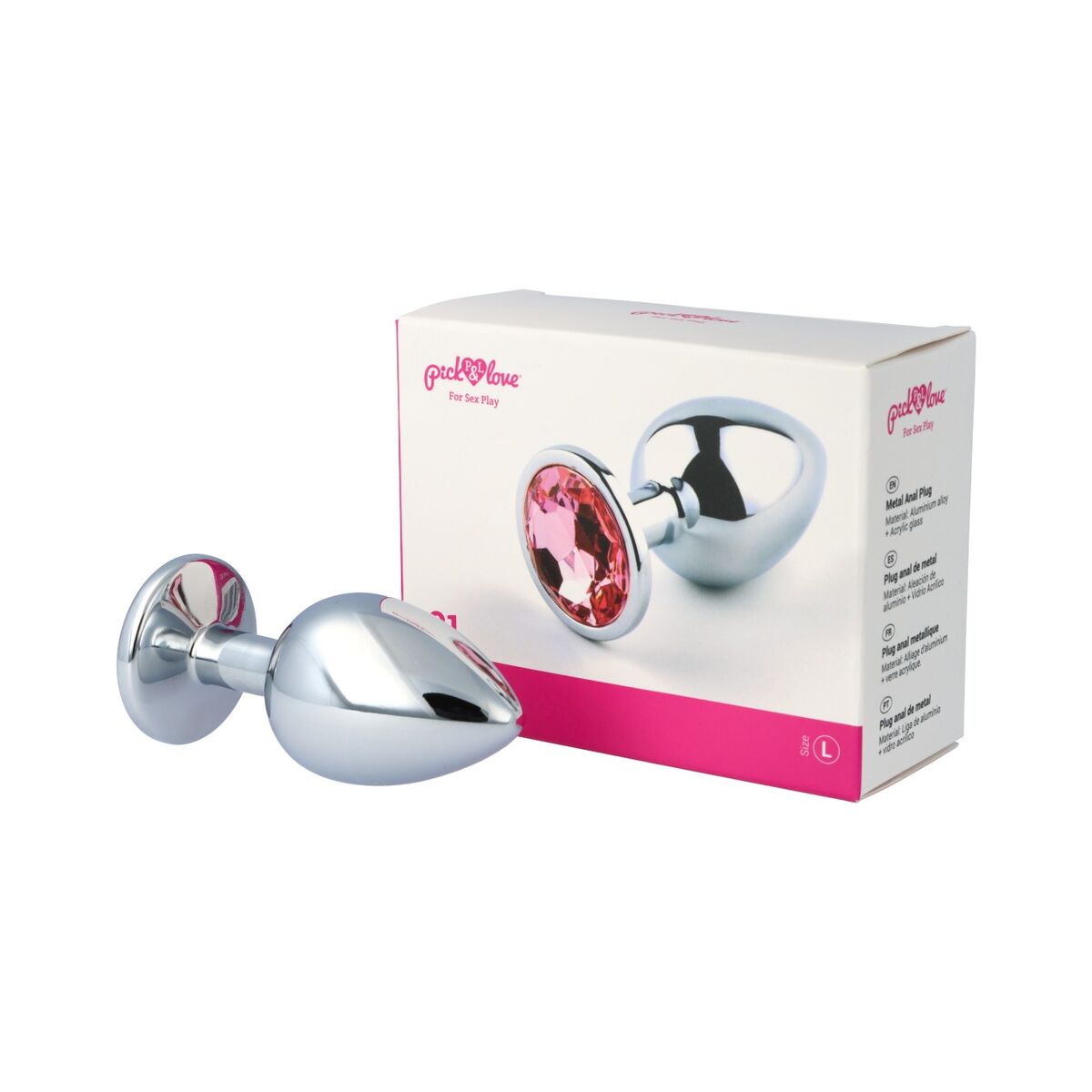 Plug Anal Pick&amp;Love Nº 21 Argintiu (9,5 cm), 2, roseregalo.com