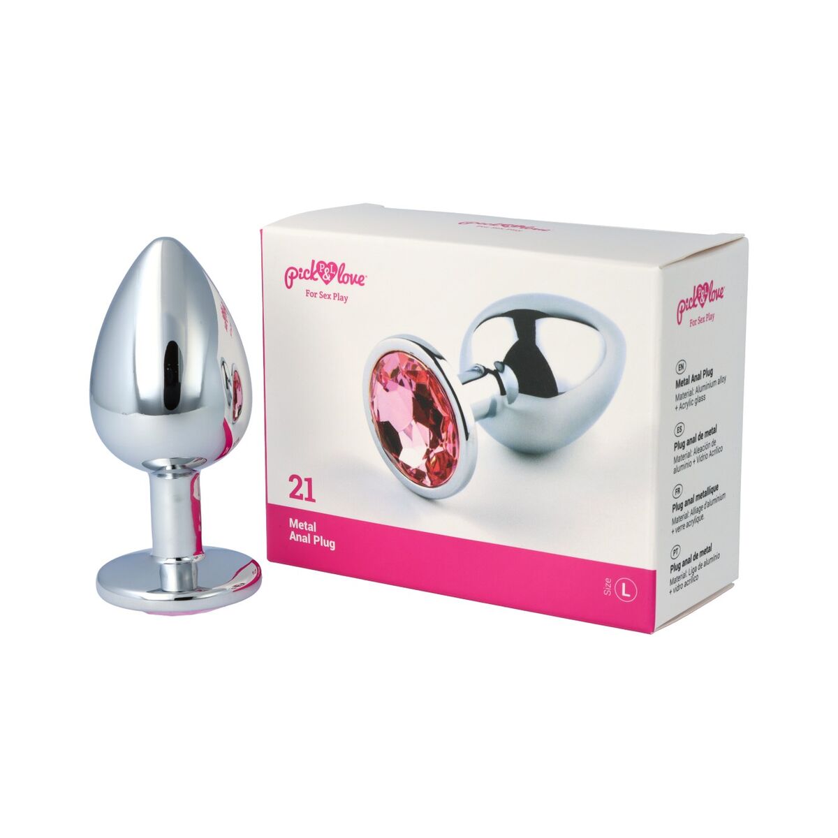 Plug Anal Pick&amp;Love Nº 21 Argintiu (9,5 cm), 10, roseregalo.com
