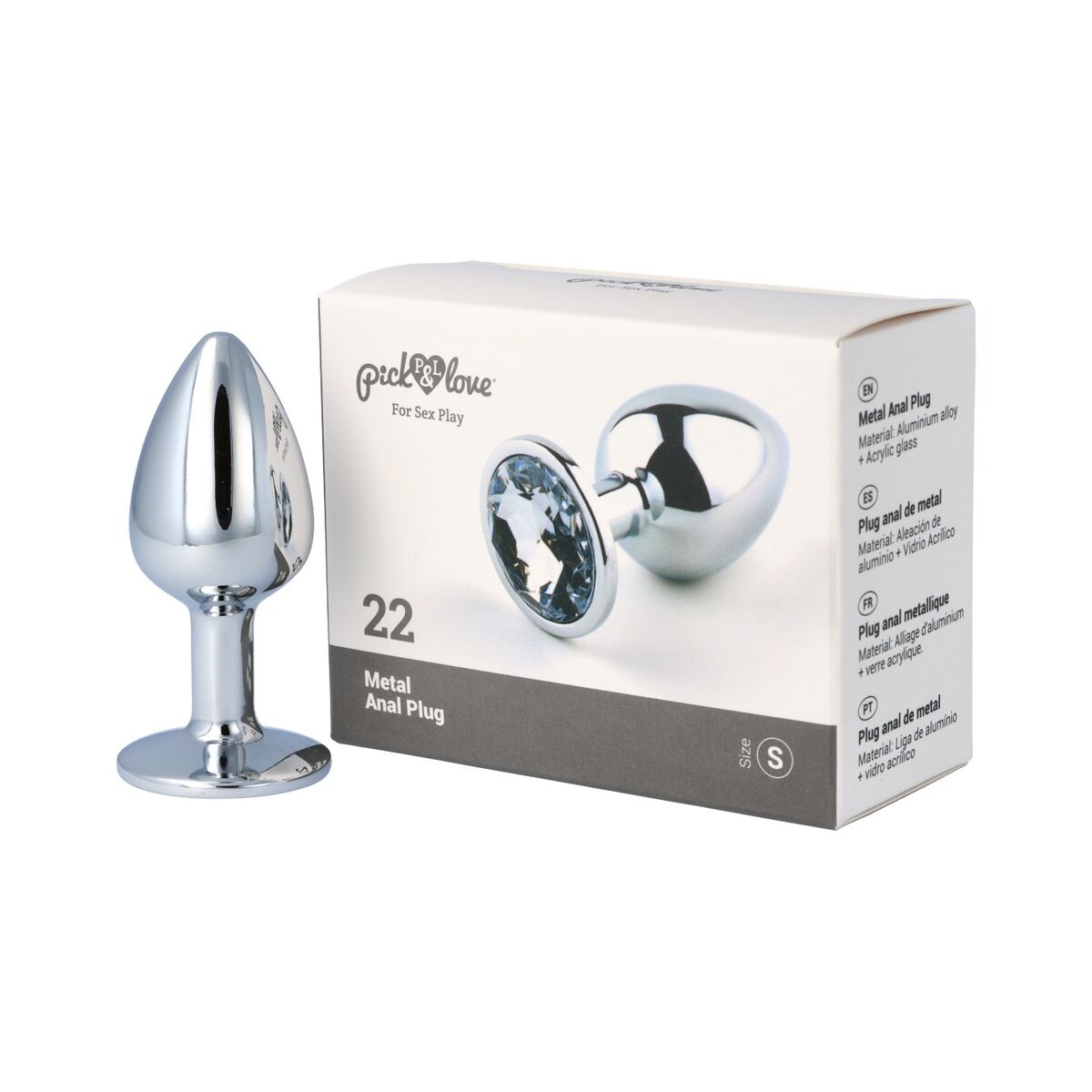 Plug Anal Pick&amp;Love Nº 22 Argintiu (7,6 cm), 9, roseregalo.com