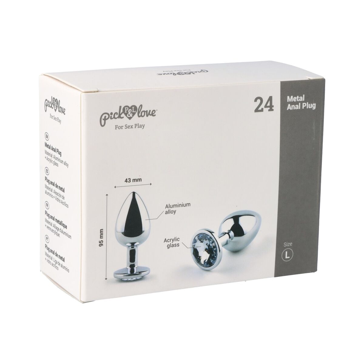 Plug Anal Pick&amp;Love Nº 24 Argintiu (9,5 cm), 8, roseregalo.com