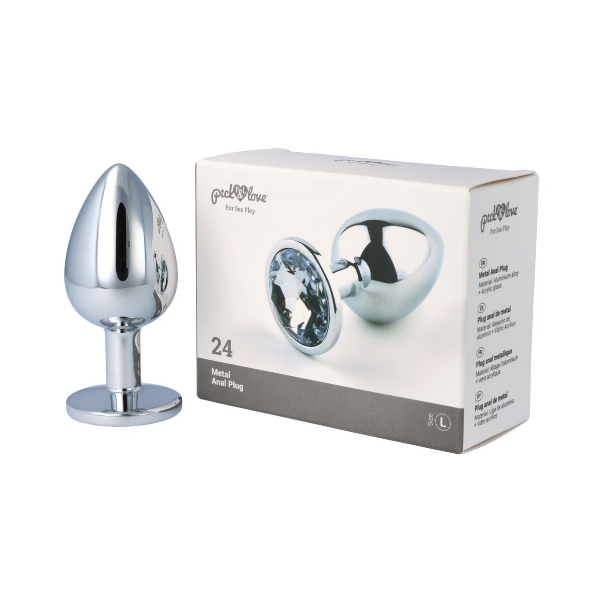 Plug Anal Pick&amp;Love Nº 24 Argintiu (9,5 cm), 10, roseregalo.com