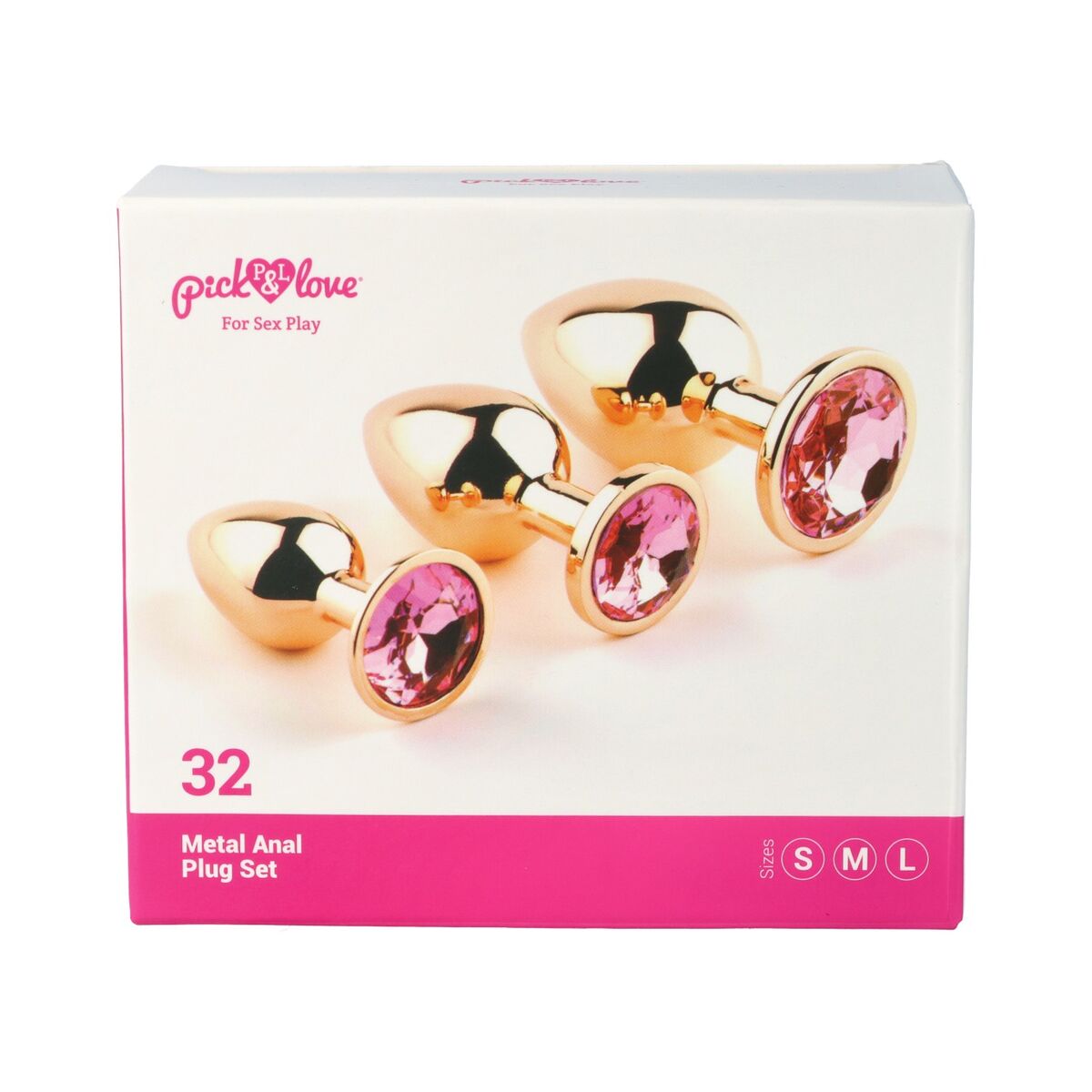 Plug Anal Pick&amp;Love Nº 32 Auriu* 3 Piese (8,3 cm) (9,5 cm) (7,6 cm), 7, roseregalo.com