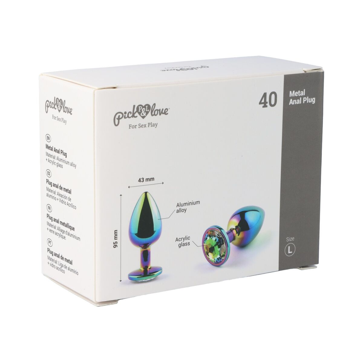 Plug Anal Pick&amp;Love Nº 40 Multicolor (9,5 cm), 9, roseregalo.com