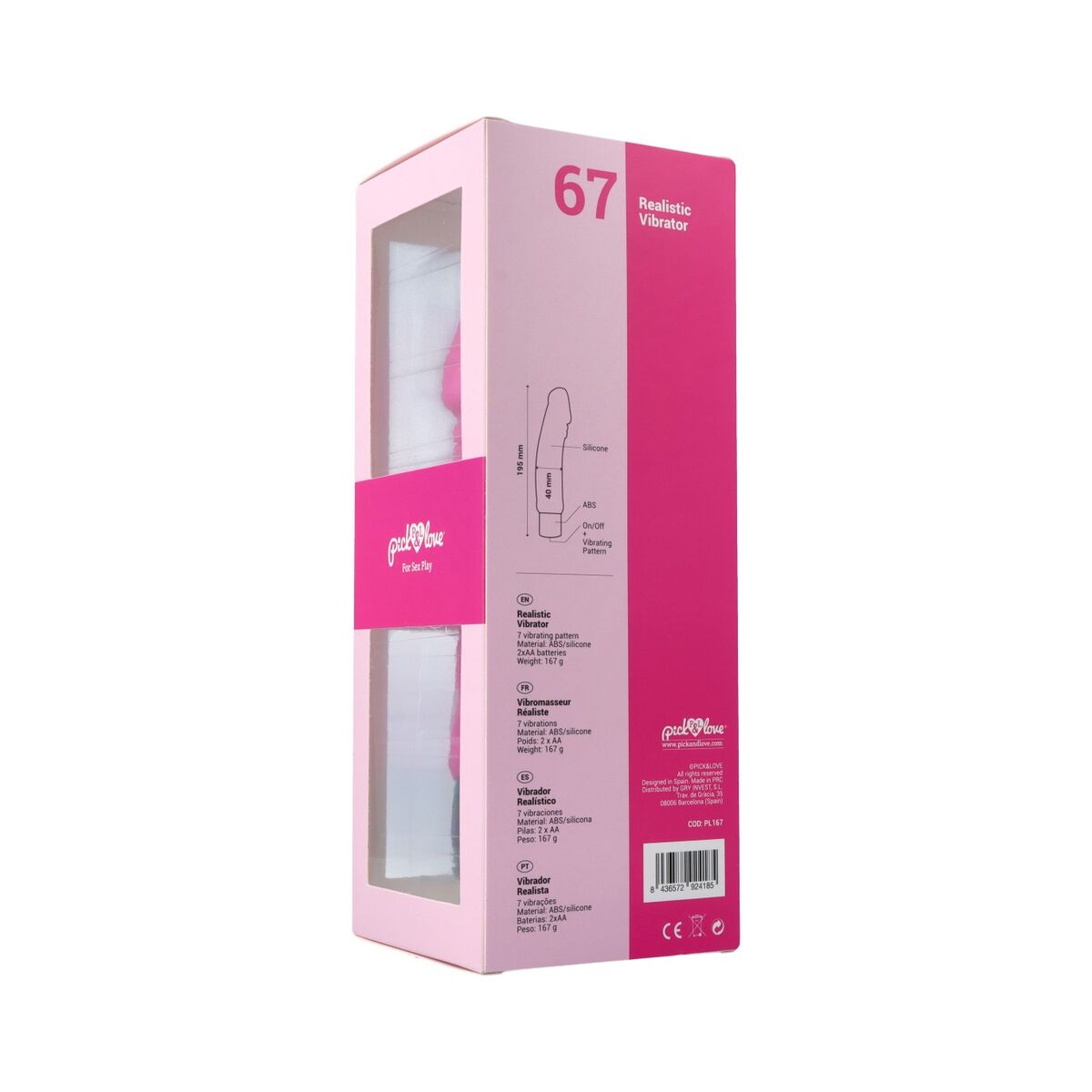 Dildo realist Pick&amp;Love Nº 67 Silicon Roz, 6, roseregalo.com
