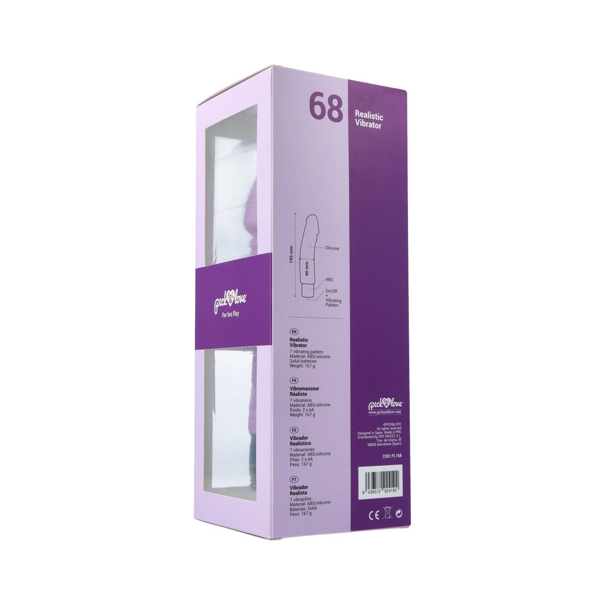 Dildo realist Pick&amp;Love Nº 68 Silicon Mov, 6, roseregalo.com