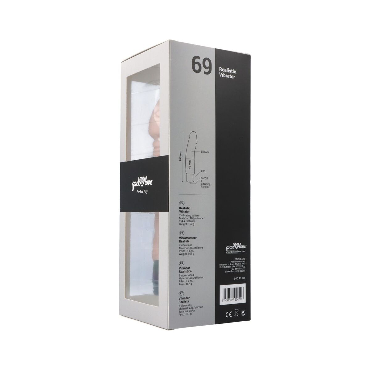 Dildo realist Pick&amp;Love Nº 69 Silicon Carne, 6, roseregalo.com