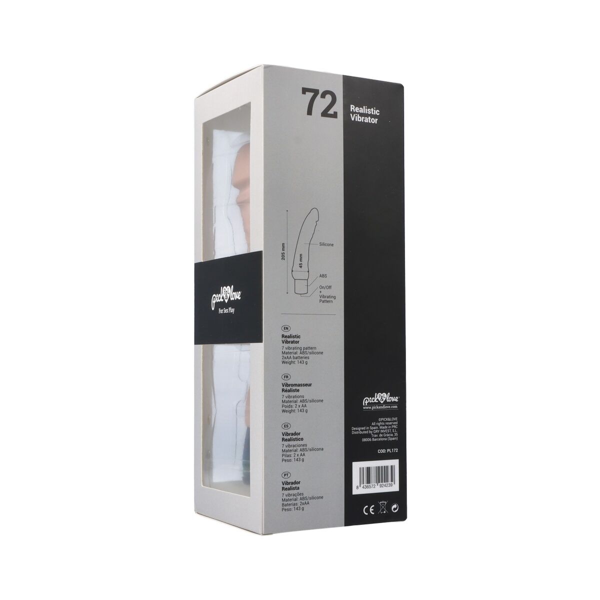 Dildo realist Pick&amp;Love Nº 72 Silicon Carne, 4, roseregalo.com