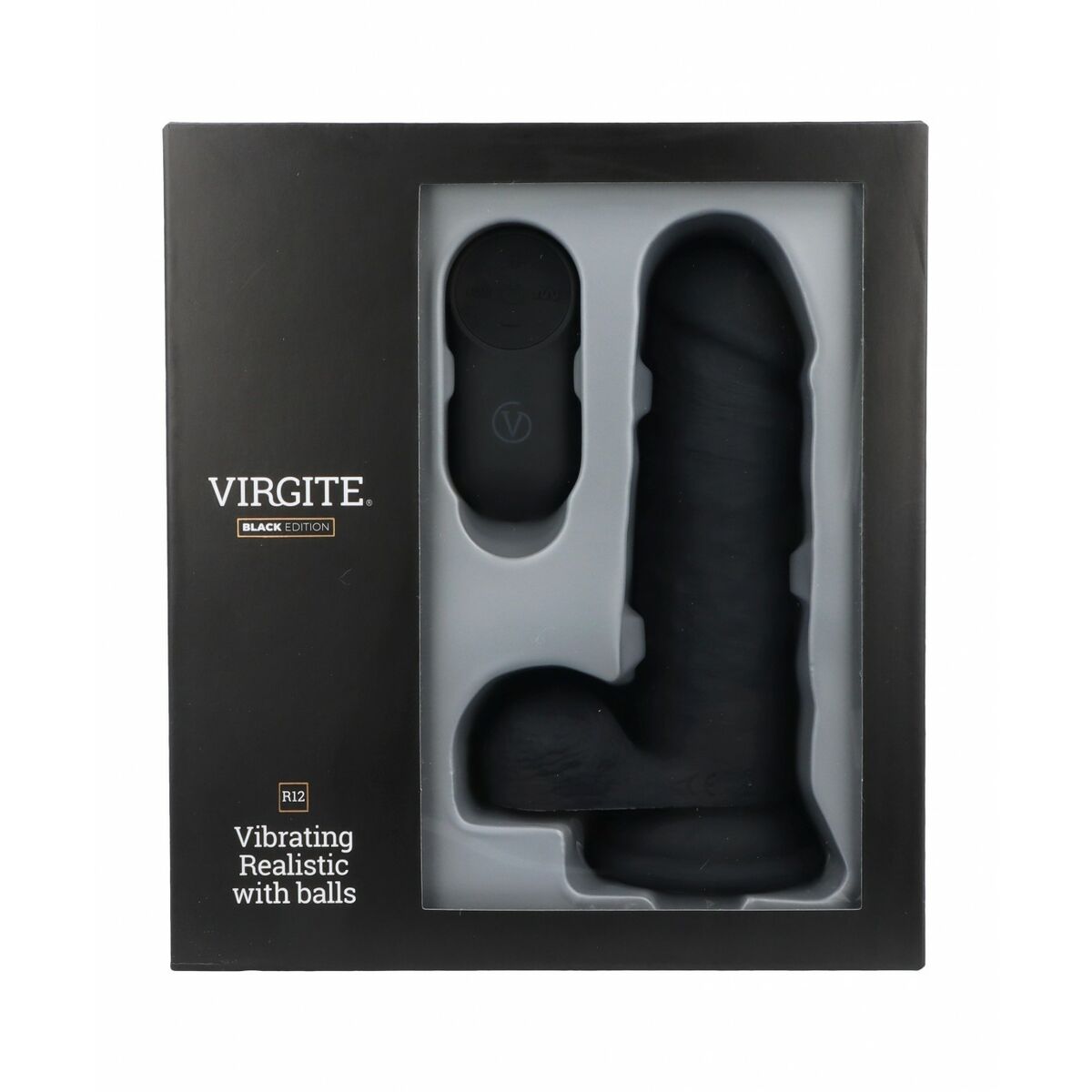 Dildo realist Virgite R12 Negru 14,4 cm, 3, roseregalo.com