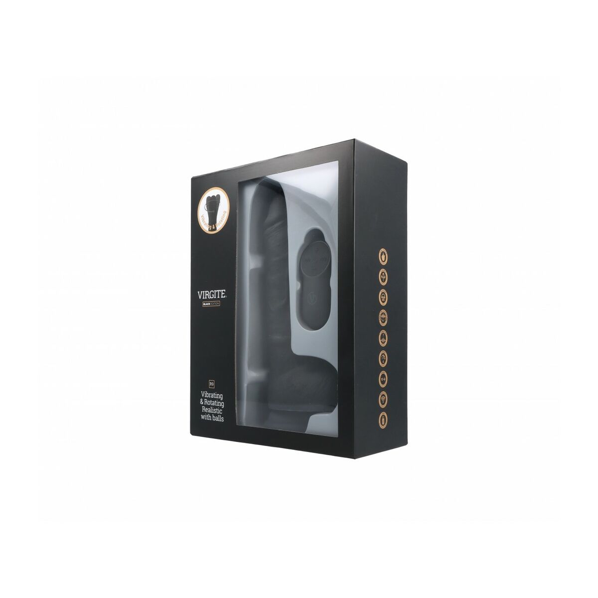 Dildo realist Virgite R9 Negru 19 cm, 3, roseregalo.com