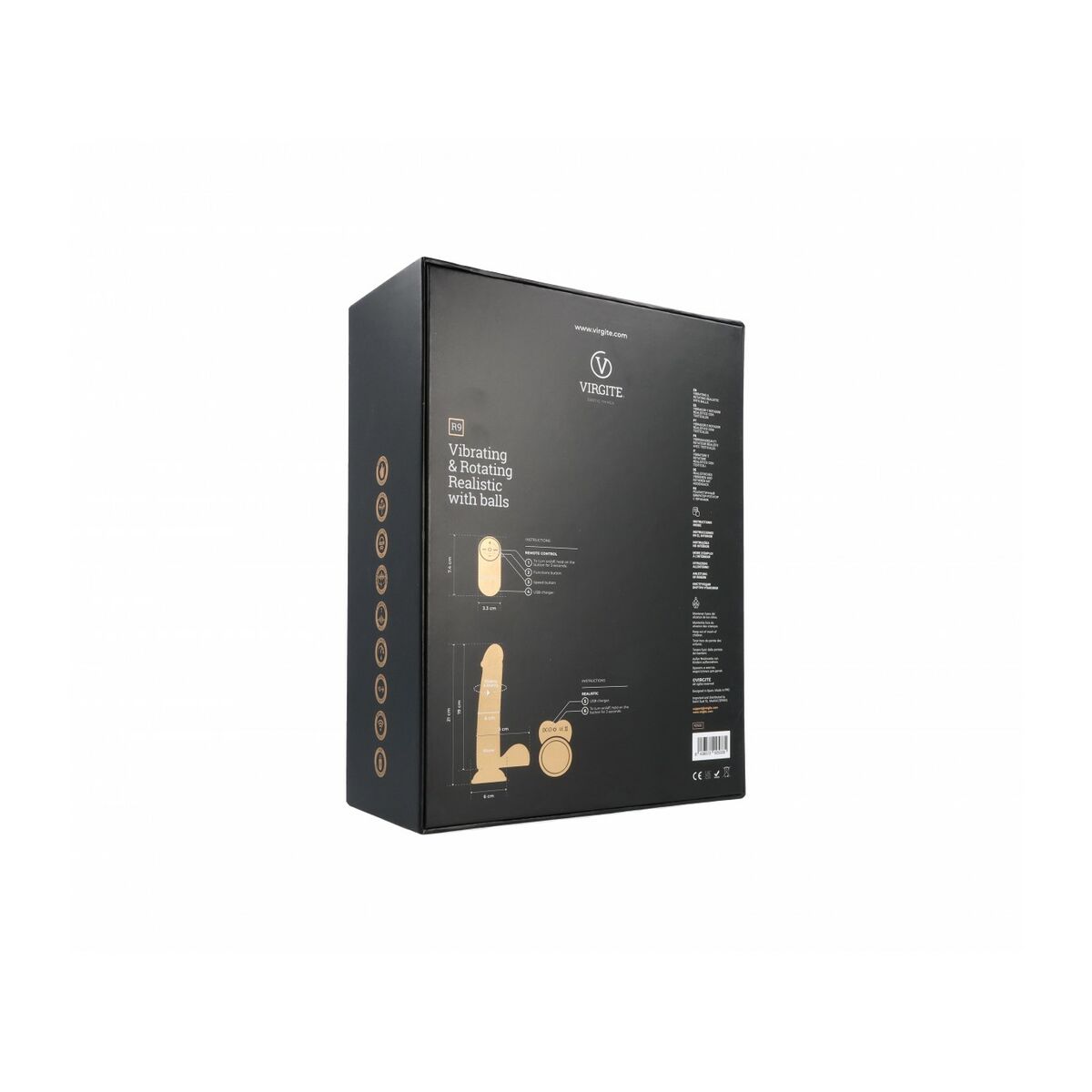 Dildo realist Virgite R9 Negru 19 cm, 4, roseregalo.com