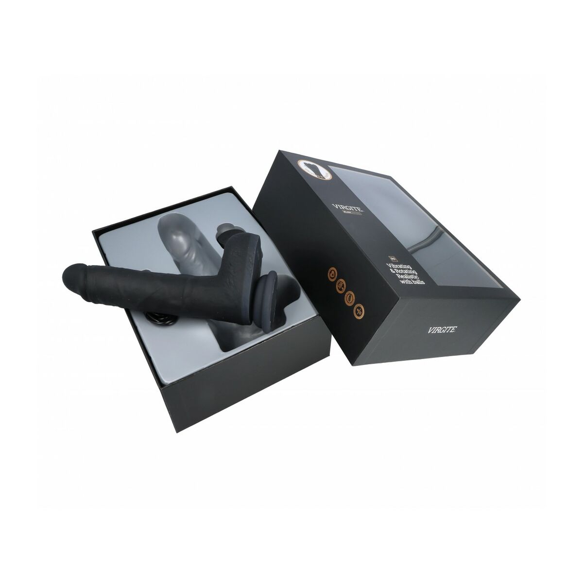 Dildo realist Virgite R9 Negru 19 cm, 5, roseregalo.com