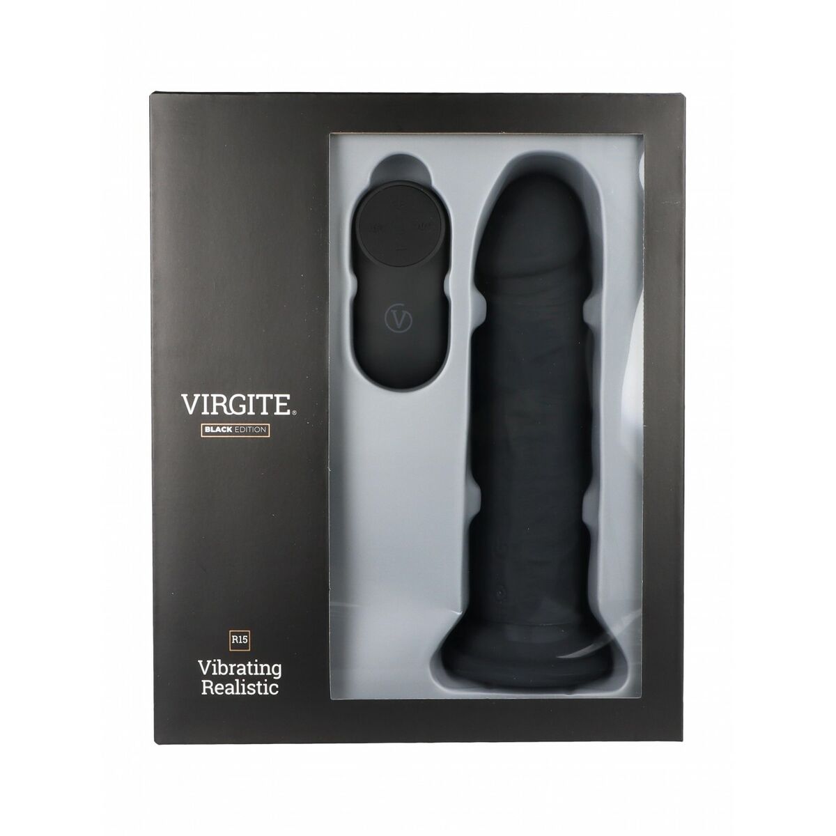 Dildo realist Virgite R15 Negru 16,5 cm, 2, roseregalo.com