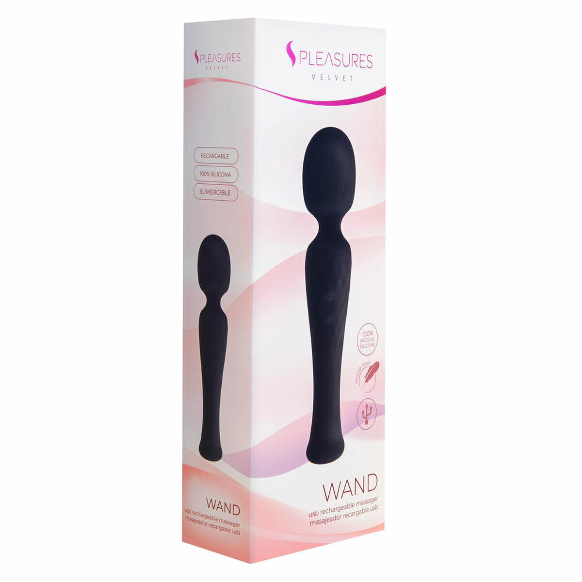 Dispozitiv de Masaj S Pleasures Wand Negru, 1, roseregalo.com