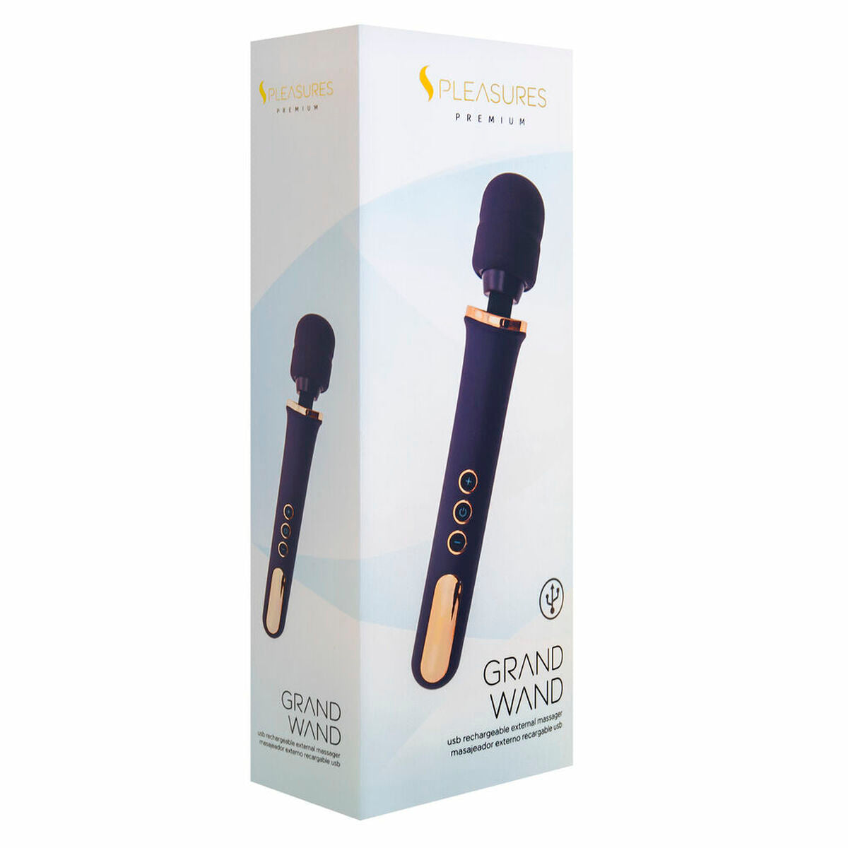 Dispozitiv de Masaj S Pleasures Grand Wand Auriu* Purpuriu, 1, roseregalo.com