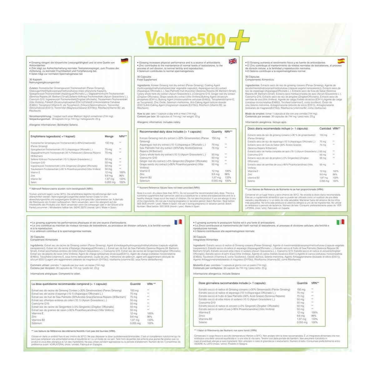 Comprimate pentru Îmbunătățirea Calității Spermei 500 Cosmetics 30 Unități, 4, roseregalo.com