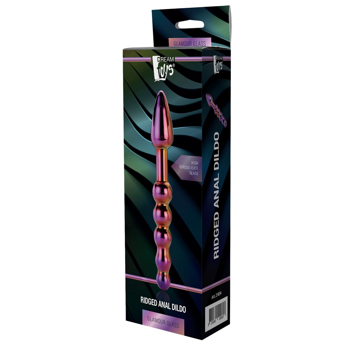 Dildo Clasic Dong Dream Toys Glamour Glass Multicolor Ø 3 cm, 5, roseregalo.com
